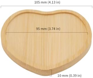 HOIGON 30 Pack Bamboo Coasters, 4 Inch Natural Wooden Coasters, Heart Bamboo Tray Saucer Set for Drinks, Crafts, Succulents - Image 2