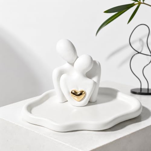 Jewelry Tray with Hugging Couple Figurine, Gift for Her - Image 4