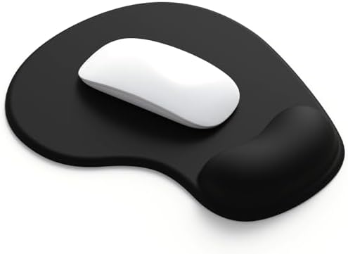 Office Mousepad with Gel Wrist Support - Ergonomic Gaming Desktop Mouse Pad Wrist Rest - Design Gamepad Mat Rubber Base for Laptop Computer -Silicone Non-Slip Special-Textured Surface (03Black) by DEMONCHEST
