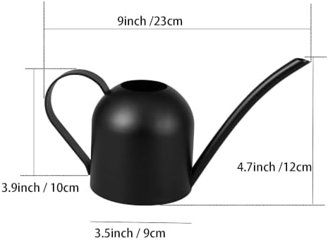 IMEEA Small Watering Can for Indoor Plants Stainless Steel Watering Can with Long Spout 15oz/450ml, (Black) - Image 3
