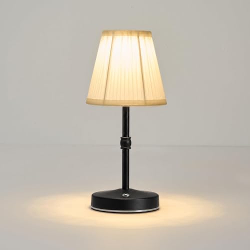 3000mah Battery Powered Lamp for Home,Small Cordless Lamps Rechargeable,3 Color Temperature 5W LED Touch Lamp Battery Operated Table Lights,Wireless Lamps for Tables,Kitchen,Living Room (Black,H11”) by Unknown