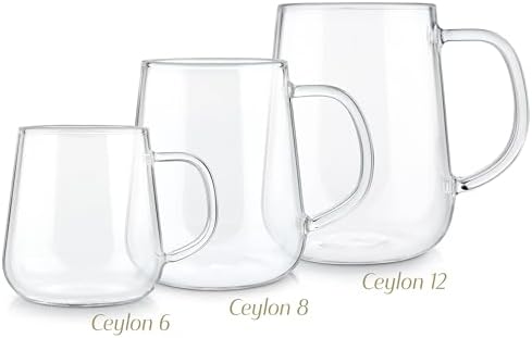 Teabloom Set of 2 Premium Borosilicate Glass Cups for Tea or Coffee - 8 Ounces / 240 ml - Stain-free and Microwave Safe - Image 4