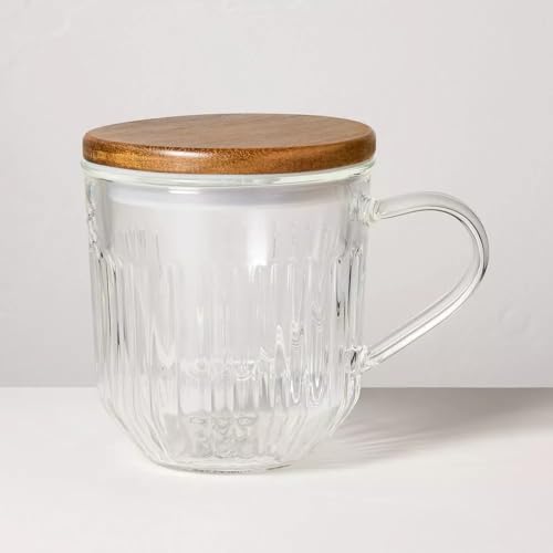 Hearth and Hand Glass Tea Infuser Mug Clear - with Magnolia (15oz) by Unknown