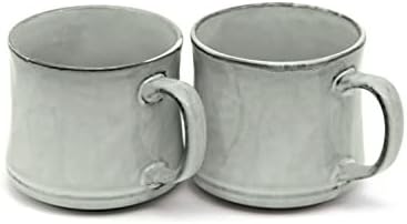 KooK Glazed Coffee Mugs, Ceramic, Microwave & Dishwasher Safe, 13 oz, Java/Slate Circled, Set of 2 - Image 4