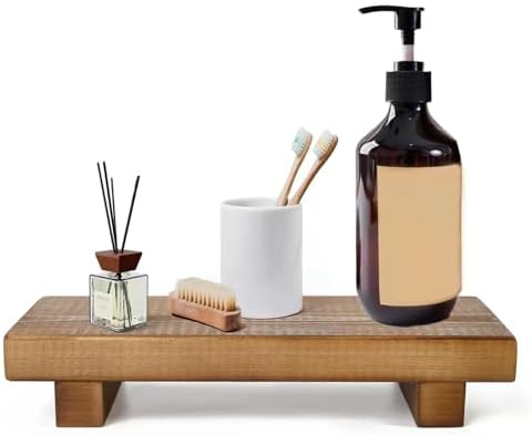 Solid Wood Display Riser for Kitchen & Bathroom, Rustic Farmhouse Stand by Engsav