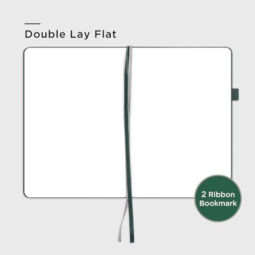 &And Per Se Blank Sketch Notebook, A5 Hardcover, 160 Pages 100gsm Thick Paper, Unlined Journal for Drawing, Doodling, Hand Lettering – Creative Gift for Artists, Designers, Writers (Green) - Image 4