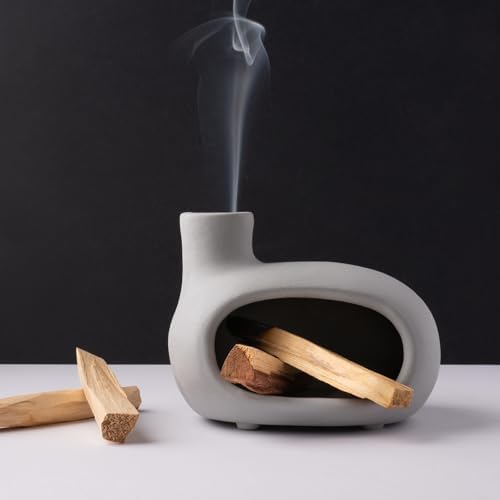 Palo Santo Holder, Modern Chiminea Incense Burner for Sticks & Cones by MOUGIGI