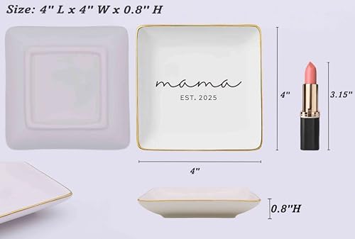 Mother Present-Christmas Gift for New Mom-Mama 2025-Baby Shower Gifts-Mothers Day Present-First Time Mom-Jewelry Trays Trinket Holder Ring Dish - Image 5