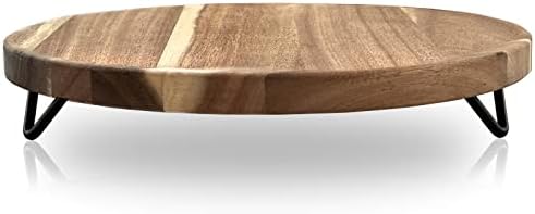 WILDMOS Decorative Round Wood Riser for Display,Pedestal Tray for Home or Kitchen and Bathroom Countertop Organizer,Farmhouse Kitchen Counter Decor Tray. (12-inch) by WILDMOSENJOYYOURHOME