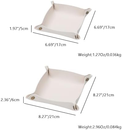 Canvas Storage Tray Cotton Key Catchall Stylish Organizer for Small Items Lightweight Design (Beige,Small) - Image 2