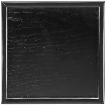 Wooden Serving Tray Square Wood Serving Tray Decorative Platter, 7.1x7.1 Inch Fit for Home Decor Kitchen Coffee Table Candle Holder, (Black) by YELARXI