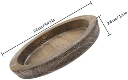 Xmas Wooden Round Decorative Tray for Coffee Table Centerpiece Decor - Image 2