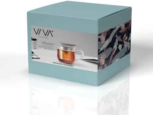 VIVA Minima Eva Glass Tea Cup with Infuser and Lid, 14 oz, Wool - Image 5