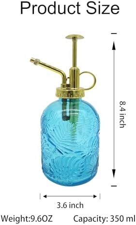 Glass Plant Mister Spray Bottle, 350ML Vintage Plant Spritzer, Succulent Watering Bottle Glass with Top Pump, Small Plants Sprayer Watering Can for Indoor - Image 3