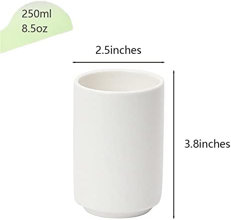 Japanese Style Ceramic Tea Cup, Handleless Ceramic Mug, Matte Glazed Couple Cup, Suitable for Drinking Water, Tea, Coffee (White) - Image 2