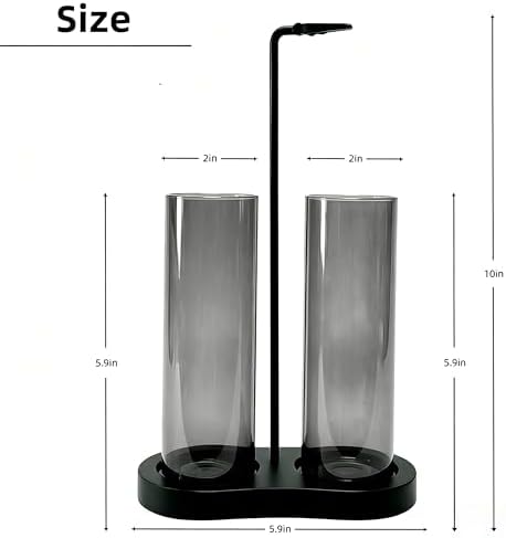 Gray Glass Incense Holder, Incense Sticks Burner Holder with Storage,Hang Upside Down Incense Holder for Sticks with Glass Ash Catcher for Meditation Yoga Spa Room Decor (Gray) - Image 2