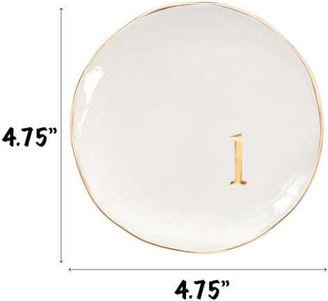 COLLECTIVE HOME - Ceramic Jewelry Tray, Decorative Trinket Dish for Rings Earrings Necklaces Bracelet Watch Keys, Birthday Mother's Day Christmas Gift for Women, 4.75", Glossy (l) - Image 2