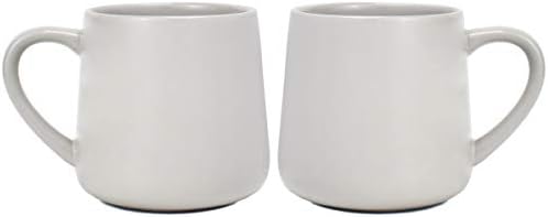 Bosmarlin Large Glossy Ceramic Coffee Mugs Set of 2, Tea Cup for Office and Home, 18 oz, Suitable for Dishwasher and Microwave(Gray, 2) by Bosmarlin