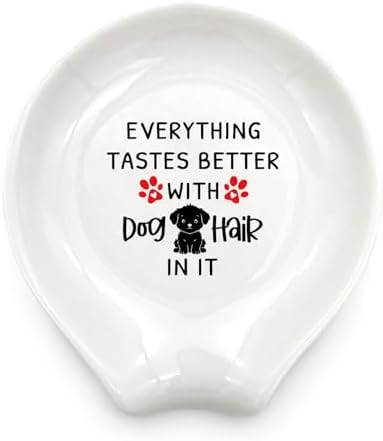 Funny Cute Dog Ceramic Coffee Spoon Rest, Small Spoon Rest for Stovetop, Farmhouse Home Coffee Spoon Rest Coffee Bar Decor Kitchen Accessories for Coffee Lovers Women Friends Family by LRUIOMVE