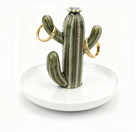 Cactus Jewelry Dish, Ceramic Trinket Tray for Ring Earring - Image 5