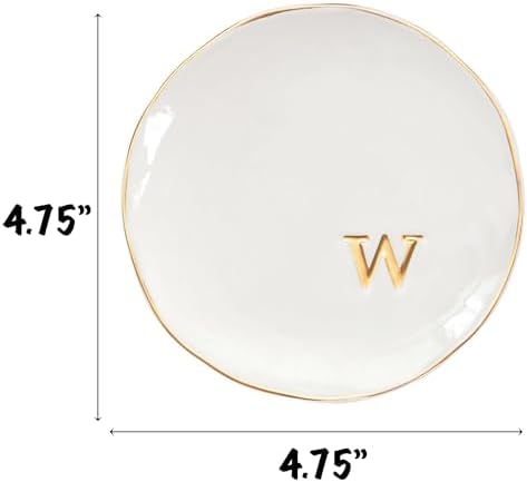 COLLECTIVE HOME - Ceramic Jewelry Tray, Decorative Trinket Dish for Rings Earrings Necklaces Bracelet Watch Keys, Birthday Mother's Day Christmas Gift for Women, 4.75", Glossy (w) - Image 2