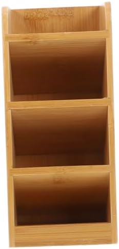 TEHAUX Wooden Desktop Pen Organizer Brown Multi Functional Desk Holder by TEHAUX