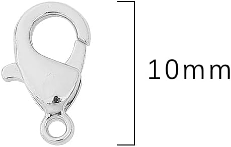 Platinum Plated Lobster Clasps Non Tarnish 10mm 20pcs for Jewelry Making Findings