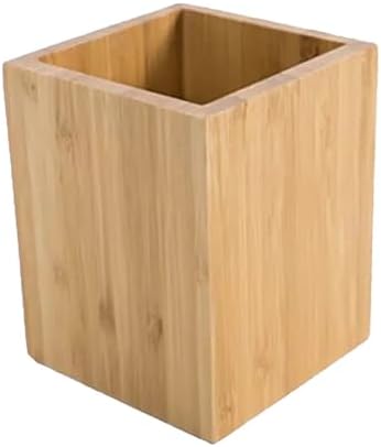 Bamboo Wood Pen Holder Desktop Desk Organizer for Stationery and Chopsticks by Lurrose