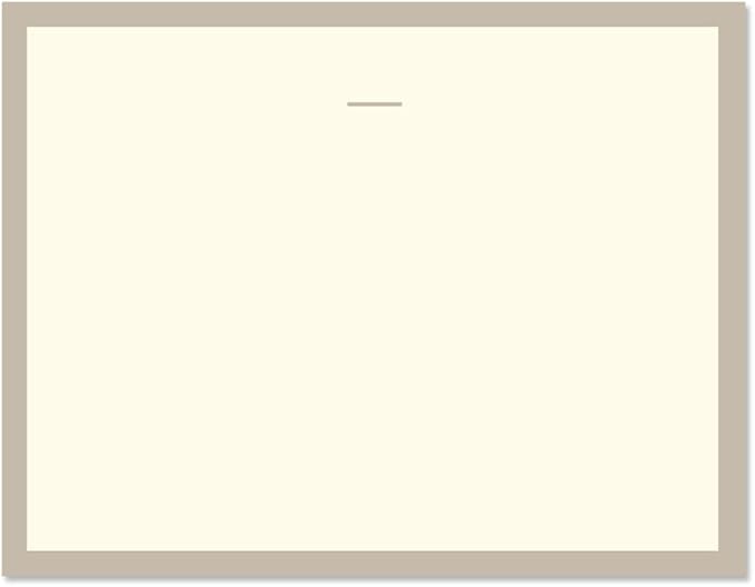 Beige Line Initial on Cream Personalized Note Cards - Set of 24, Envelopes Included, 4.25" x 5.5", Classic Design