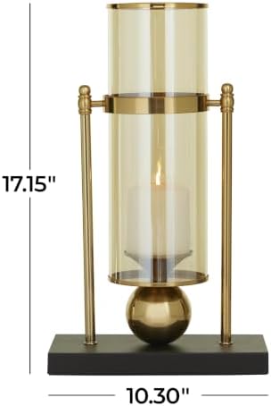 CosmoLiving by Cosmopolitan Metal Hurricane Lamp 10" x 5" x 17" - Image 6