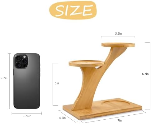 XXXFLOWER Glass Plant Mister Spray Bottle Green+Bamboo Plant Stand,3 Tiers Indoor Succulent Windowsill Shelf - Image 7