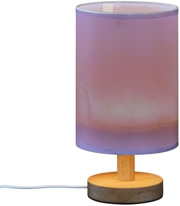 DOMIKING Slate Blue Pattern Bedside Table Lamp for Bedroom Small Lamps for Nightstand Lamp with Fabric Shade LED Desk Lamps for Living Room Office Dorm Home Nursery - Image 2