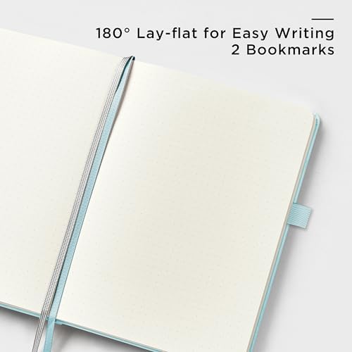 &And Per Se Dotted Journal Notebook, A5 Hardcover Leather Dotted Journal, 160 Pages 100gsm Thick Dot Grid Paper, 3 Sheets of Stickers Included - 5.7'' x 8'' (Cyan) - Image 3