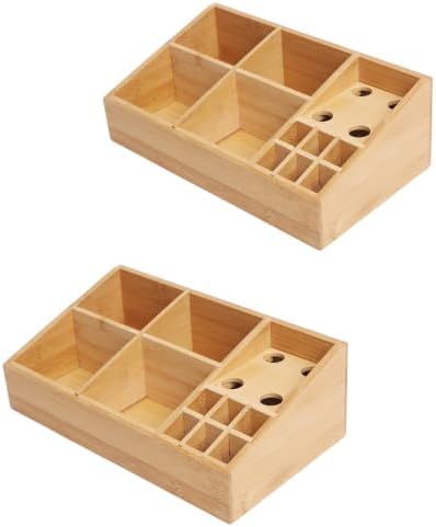 2 Pack Bamboo Art Supply Organizer by Ninebendstreams