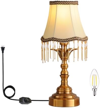 Small Spaces Bedroom Nightstand Dimmable Vintage Mini Table Lamps ，Entry Way Table Home Decor Tabletop LED Desk Light- 1 Pcs Tassel by Unknown