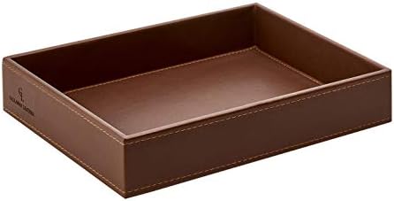 GALLAWAY Leather Valet Tray for Men - Nightstand Organizer EDC Tray for Wallet and Keys - Bedside Dresser Catch All Dump Key Bowl for Entryway Table, Dark Brown - Image 6