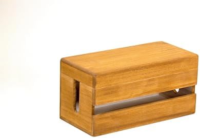 Paulownia Wood Cable Management Box – Handmade Cord Organizer for Power Strips, Chargers & Routers, Minimal Japanese Cable Storage, Made in Japan by Masuda by Unknown