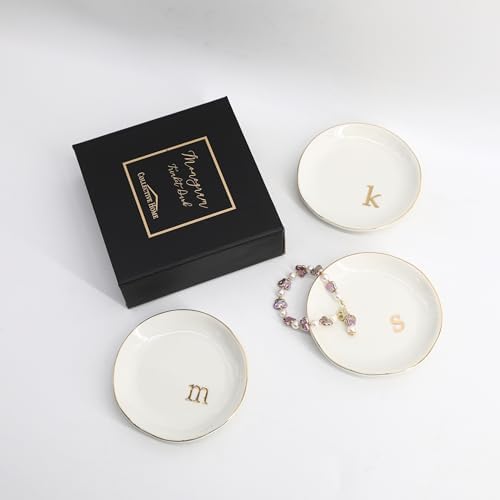 COLLECTIVE HOME - Ceramic Jewelry Tray, Decorative Trinket Dish for Rings Earrings Necklaces Bracelet Watch Keys, Birthday Mother's Day Christmas Gift for Women, 4.75", Glossy (w) - Image 5