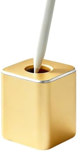 Pen Stand for Desk, 2-in-1 Single Pen Holder&Paperweight,Bright Gold by BRZUKA