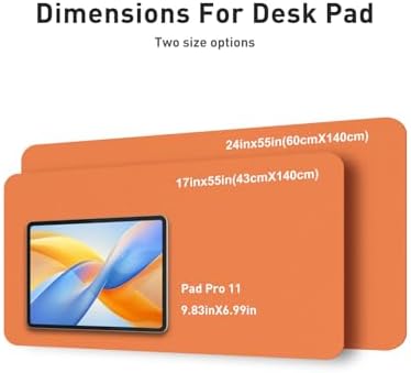 Aothia Faux Leather Desk Mat - Large Mouse Pad, Non-Slip PU Leather Blotter, Waterproof Writing Surface for Office and Home (Hermes Orange, 55" x 17") - Image 5