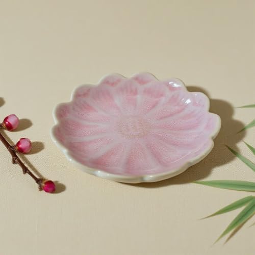 Lotus Ceramic Jewelry Tray, Small Trinket Jewelry Ring Holder Organizing Dish, for Parents Daughter Friends Sister, Birthday Gifts for Women, Pink - Image 5