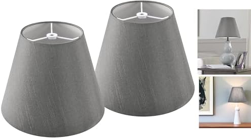 GO&SO Small Mini Lamp Shades Set of 2,5"×9"×6.4" Gray Bell Shade Replacment by GOSO