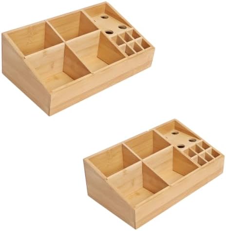 2 Pack Bamboo Art Supply Organizer by Saparim