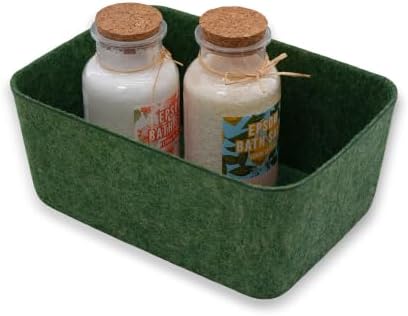 Welaxy Felt deep Storage Bins lidded Drawer Organizer Caddy Forest Green by Welaxy