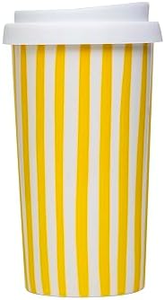 Ceramic Travel Mug with Lid 12 oz Cute Coffee Cup for Women & Men, Bright Aesthetic Travel Mug, Microwave & Dishwasher Safe, Fits Car Cup Holder (Yellow) - Image 3