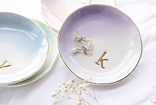 COLLECTIVE HOME - Ceramic Jewelry Tray, Decorative Trinket Dish for Rings Earrings Necklaces Bracelet Watch Keys, Birthday Mother's Day Christmas Gift for Women, 4.75", Colored Surface (K) - Image 5