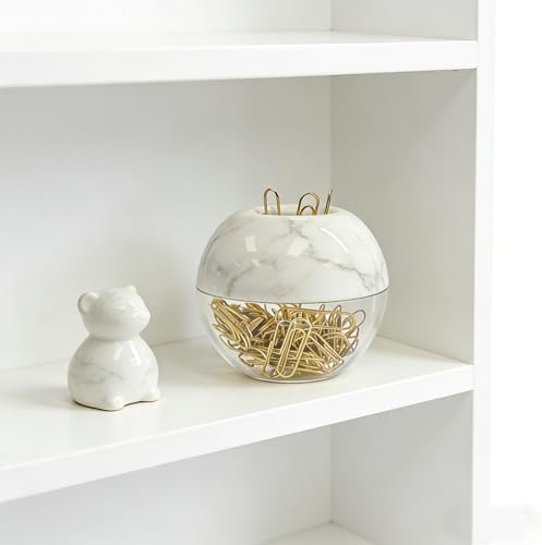 Marble Paper Clip Holder Dispenser & 100 Paper Clips - Image 6