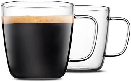 LUXU Glass Coffee Mugs, 24 oz Ice coffee cups,Large Beer Mugs Set of 2 by LUXU