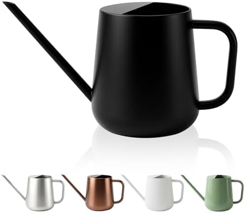 Watering Can for Indoor & Outdoor Plants, 35 oz/1000ml Watering Can with Metal Handle, Stainless Steel Garden Long Spout Watering Pot for Indoor House Plants Bonsai Flower Decorative by Chemlliy