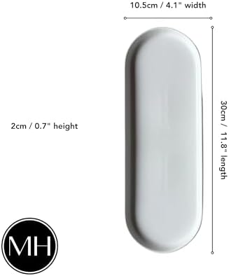 Elegant Ceramic Kitchen Sink Caddy & Bathroom Countertop Tray - Versatile Ceramic Vanity Tray for Home Organization & Decor, Durable & Microwave Safe, 11.8" x 4.1" x 0.8" - Image 2